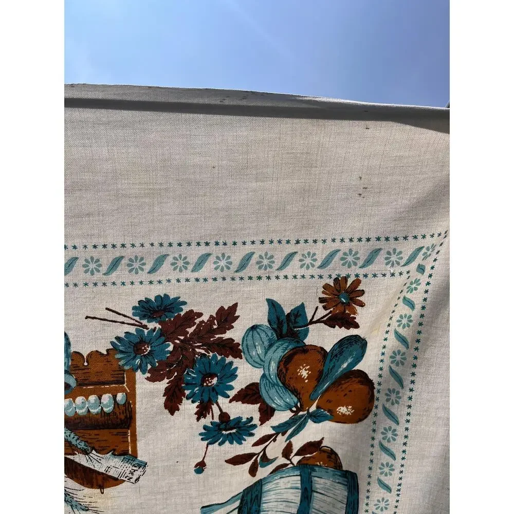 Vintage 1970s Style Early American Revival Tablecloth